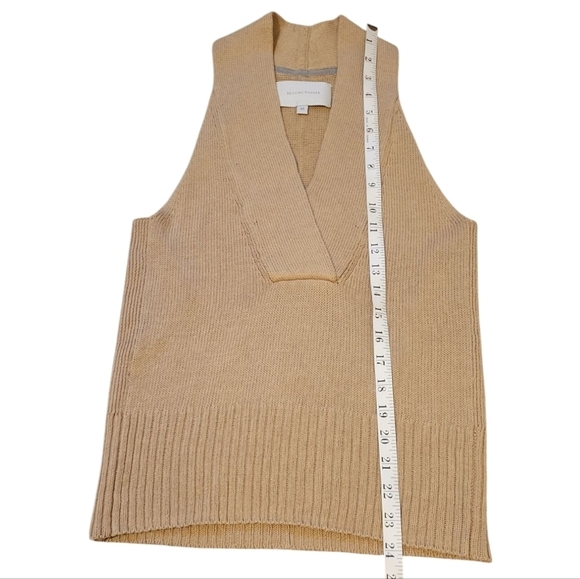 Brochu Walker Tank Sweater Vest Lightweight Cotton Linen Knit XS Camel Tan Beige - Picture 4 of 10